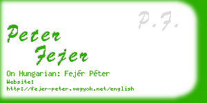 peter fejer business card
