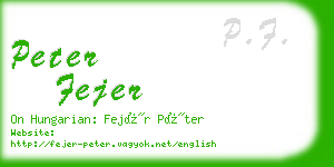 peter fejer business card